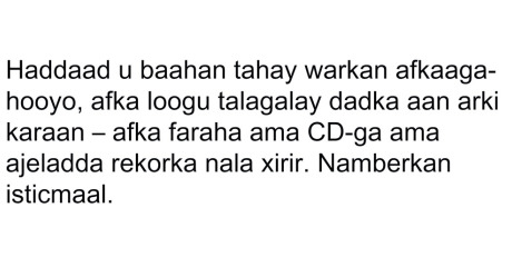Translated in Somali 