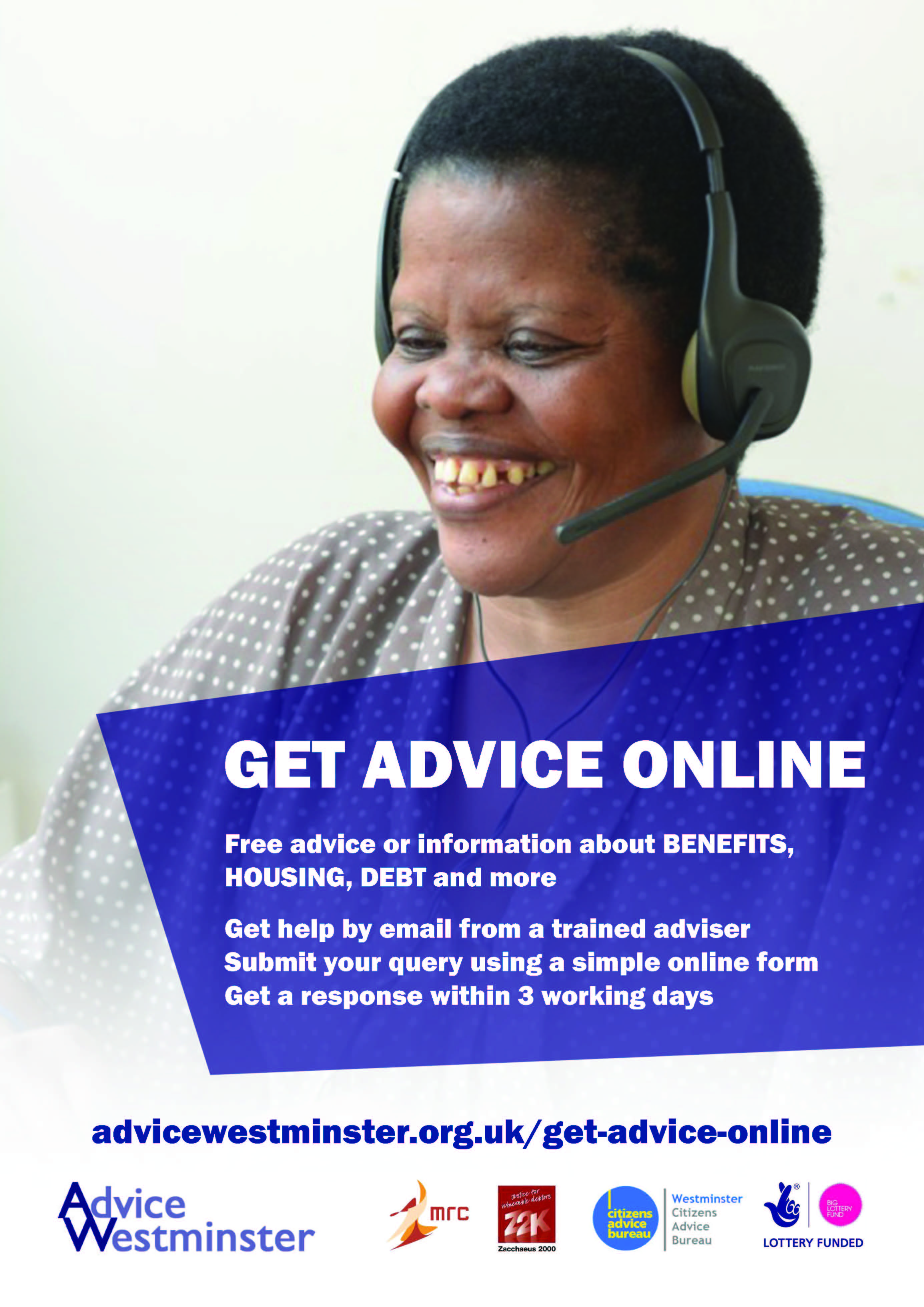 Online advice poster a4 original