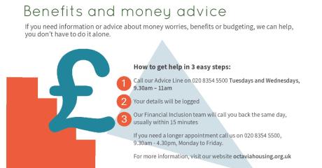 Benefits and money advice line